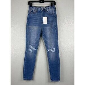 Cello Women Size 7 Denim Jeans High Rise Skinny Distressed NWT